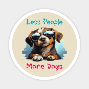 Less People More Dogs Magnet